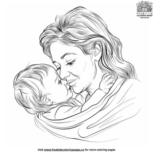 Lovely Mom And Baby Coloring Pages