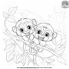Monkey Family Coloring Pages