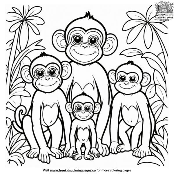 Monkey tribe coloring pages