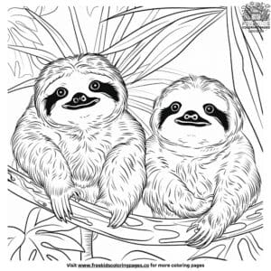 Sloth Family Coloring Pages