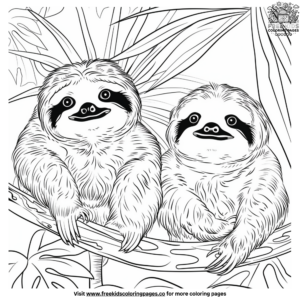Sloth Family Coloring Pages