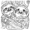 Sloth Family Coloring Pages