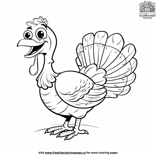 Funny turkey coloring pages