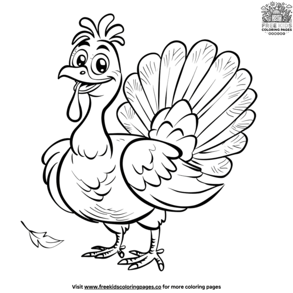 Amusing turkey coloring pages