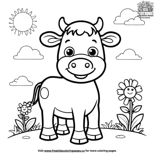 Lively funny cow coloring pages to make you smile