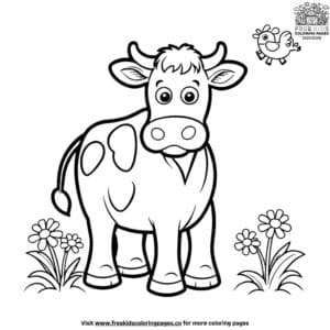 Cheerful funny cow coloring pages to make you smile