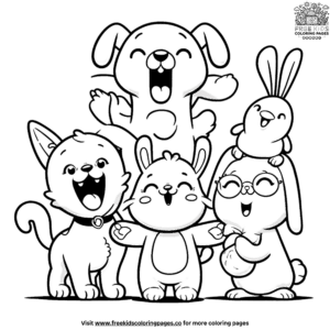 Hilarious animal group coloring pages