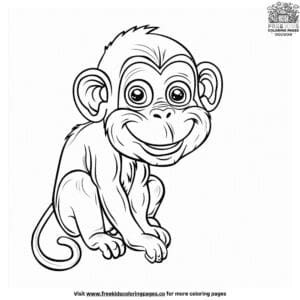 Funny Monkey Coloring Pages