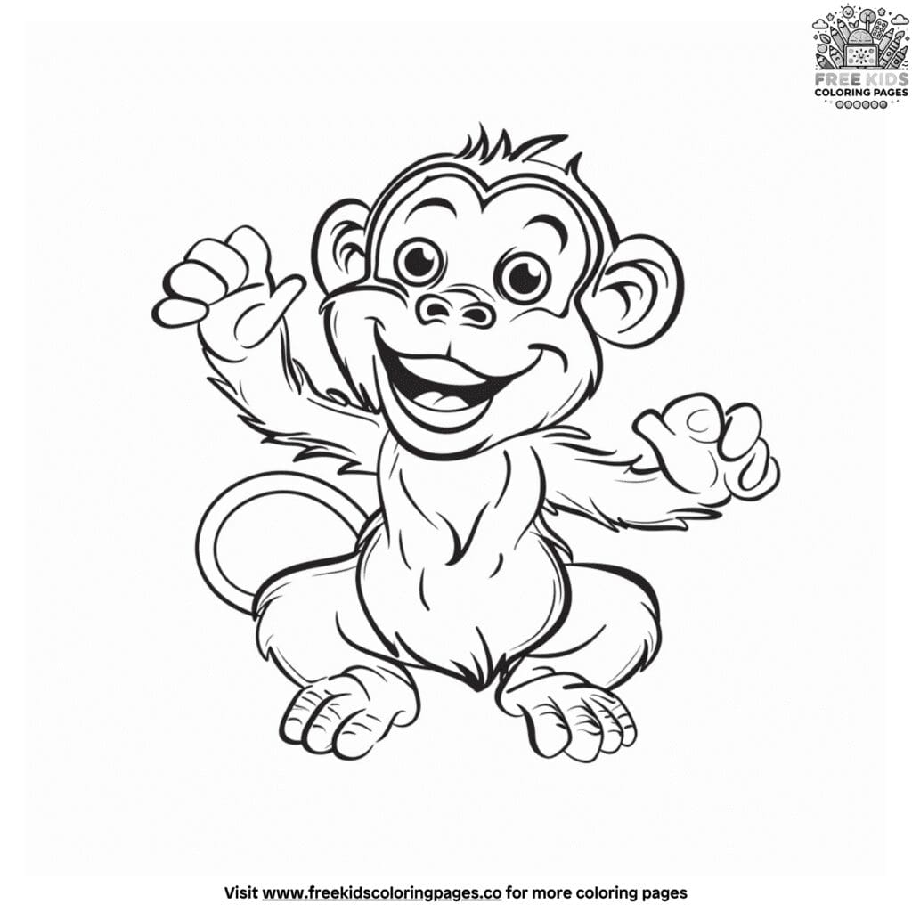 Funny monkey coloring pages