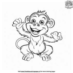 Entertaining Monkey Coloring Pages