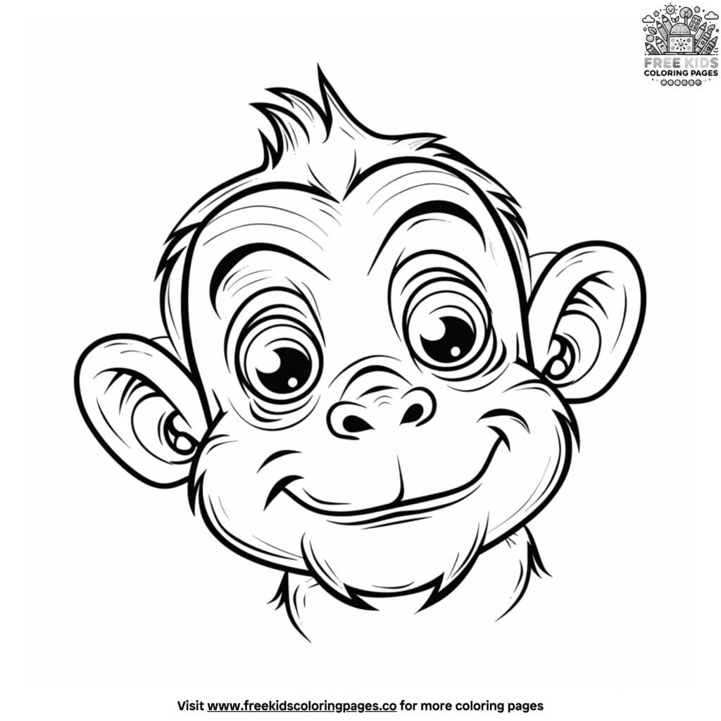 Funny monkey coloring pages