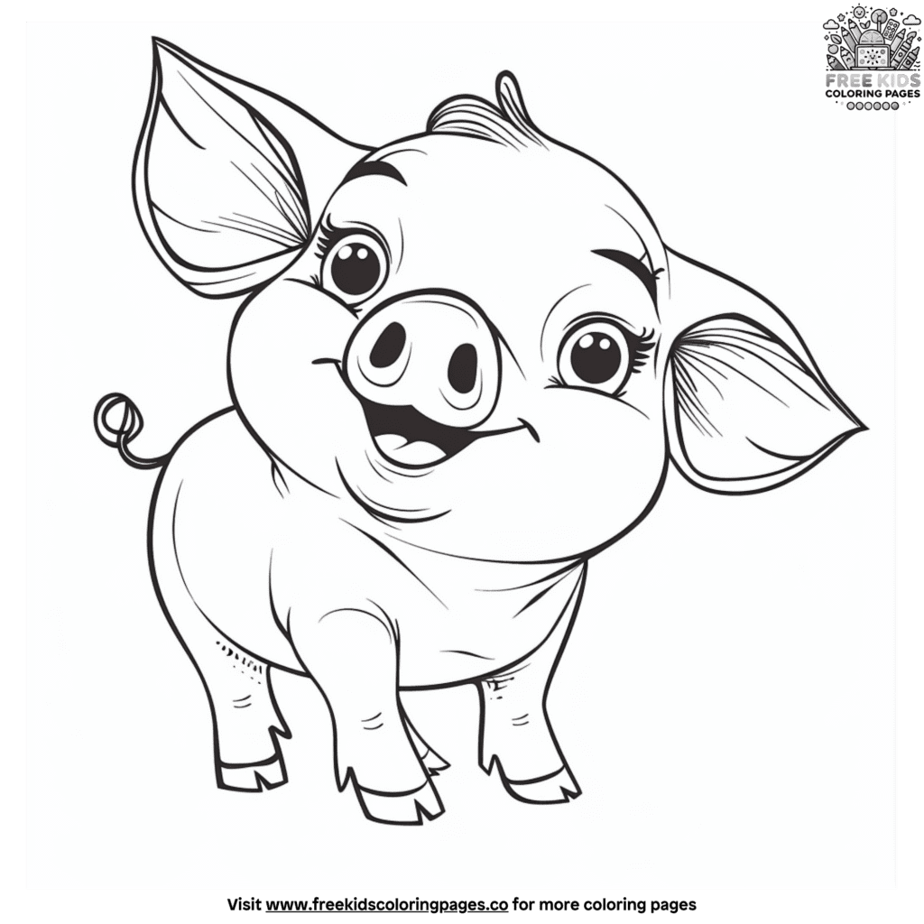 Funny pig coloring pages