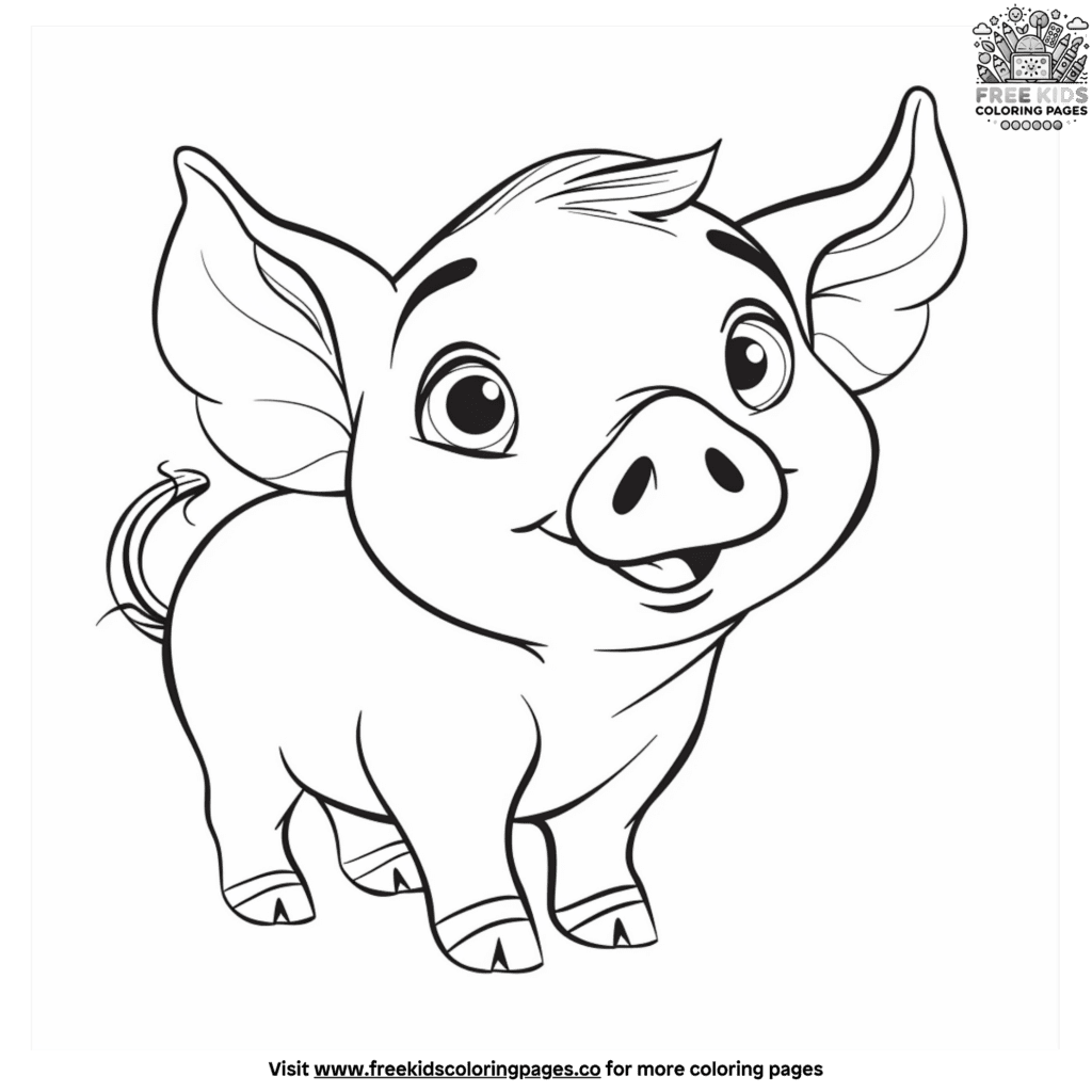 Funny pig coloring pages