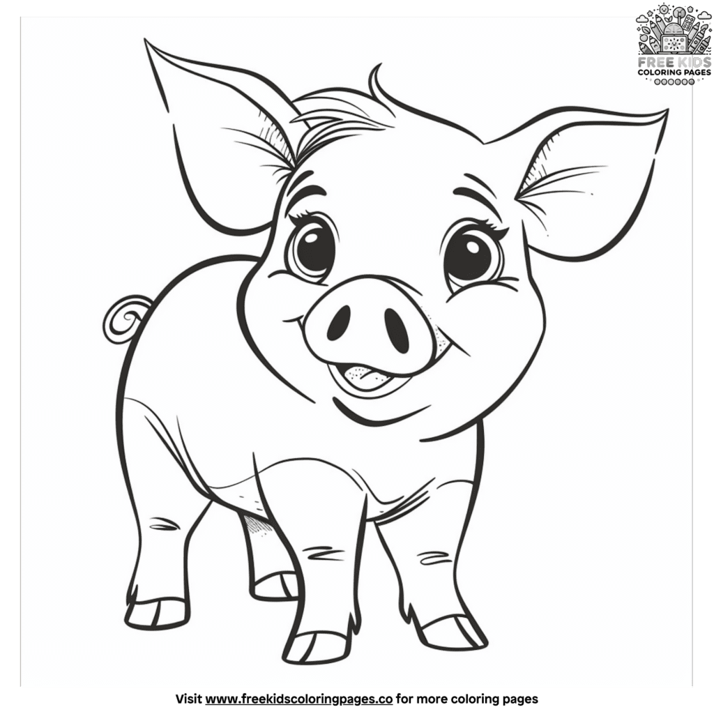 Funny pig coloring pages