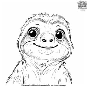 Surprised Sloth Coloring Pages