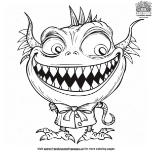 Playful silly monster coloring pages