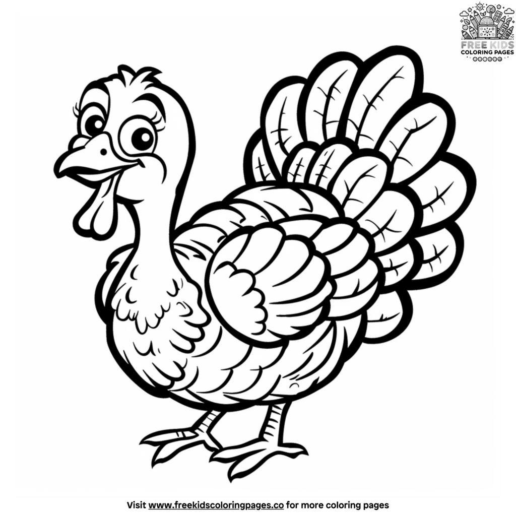 Cute And Funny Turkey Coloring Pages Free Kids Coloring Pages