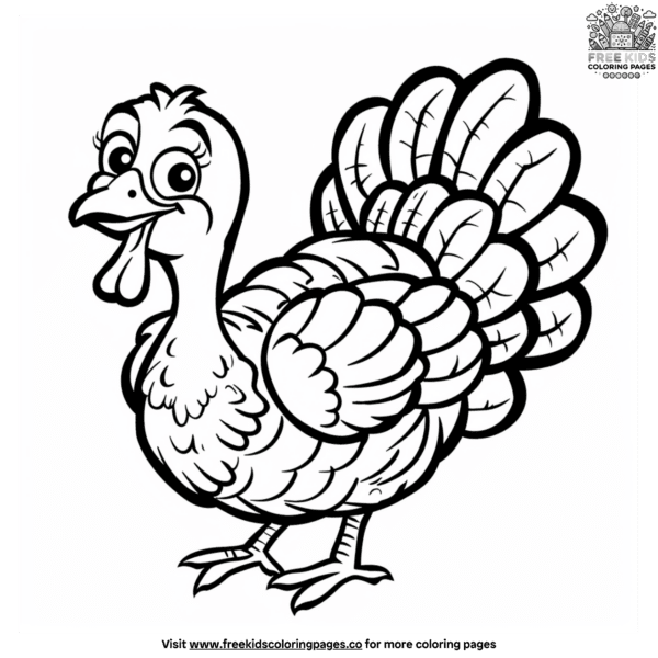 Cute and funny turkey coloring pages