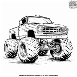 Extreme monster truck coloring pages for kids