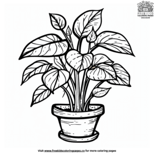 Small potted plant coloring pages