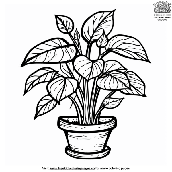 Small potted plant coloring pages