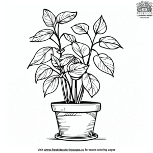 Cute Plant Pot Coloring Pages