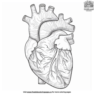 Anatomical heart coloring pages