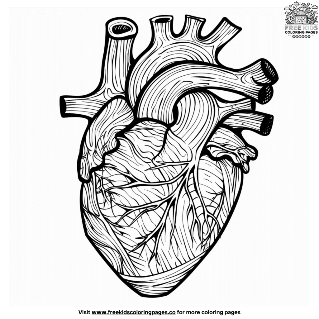 Detailed heart coloring pages free kids coloring pages