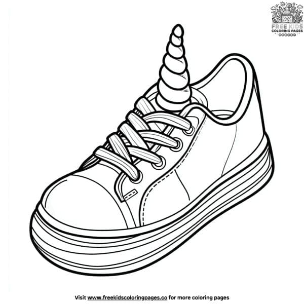 Imaginative fantasy shoe coloring pages