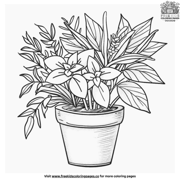 Indoor plant coloring pages