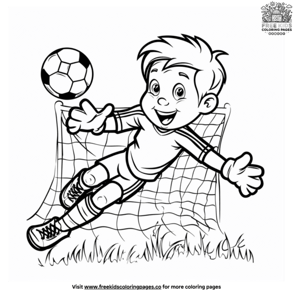 Intense soccer goalie coloring pages