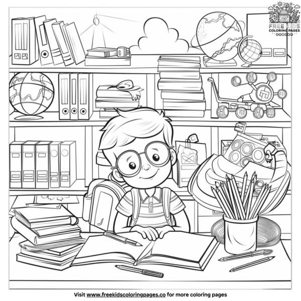 Interactive Back to School Activities Coloring Pages