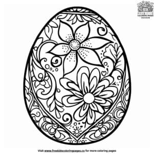 Decorative easter egg coloring pages