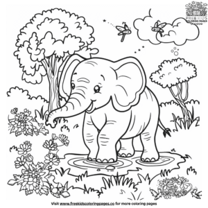 Bold detailed elephant coloring pages