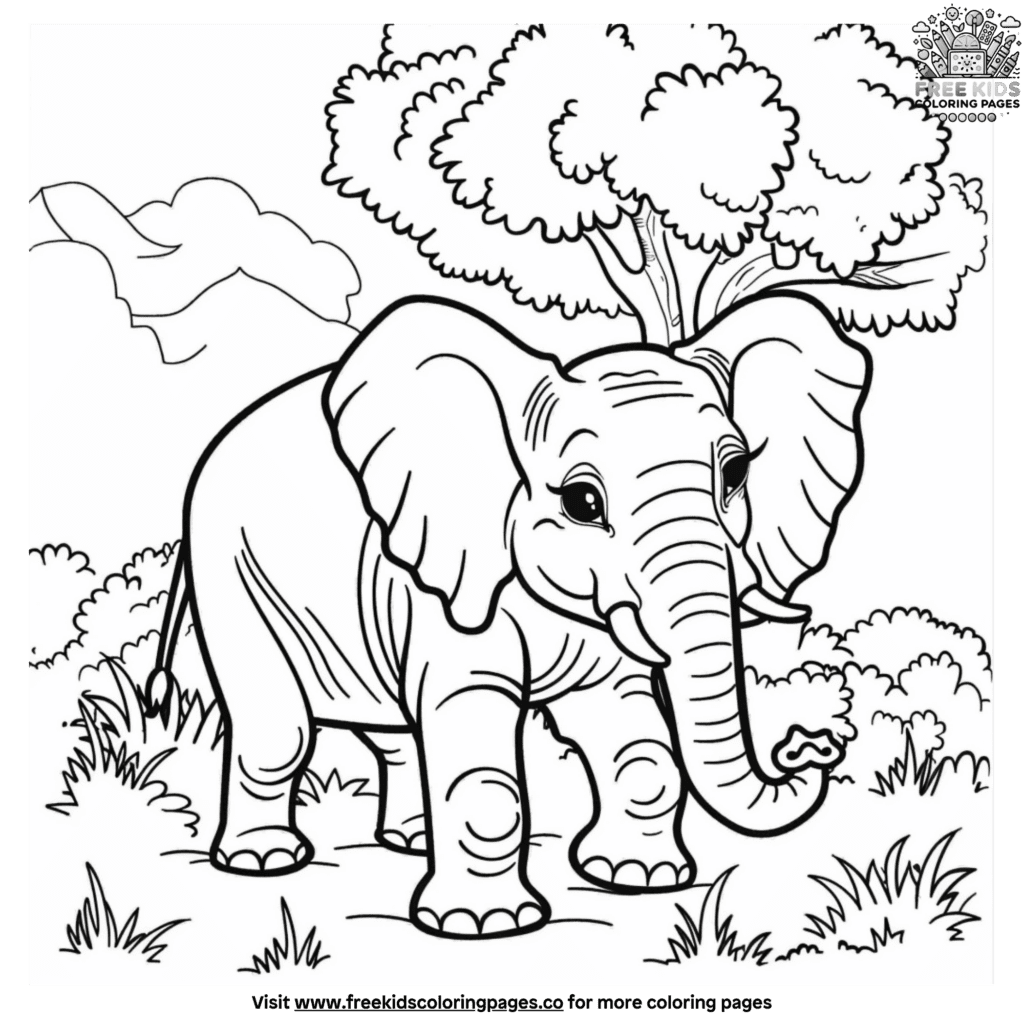 Coloring Elephant Complex Detailed Elephant Coloring Pages