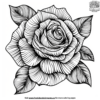 Detailed Rose Coloring Pages