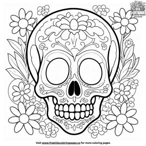 Detailed Skull Coloring Pages