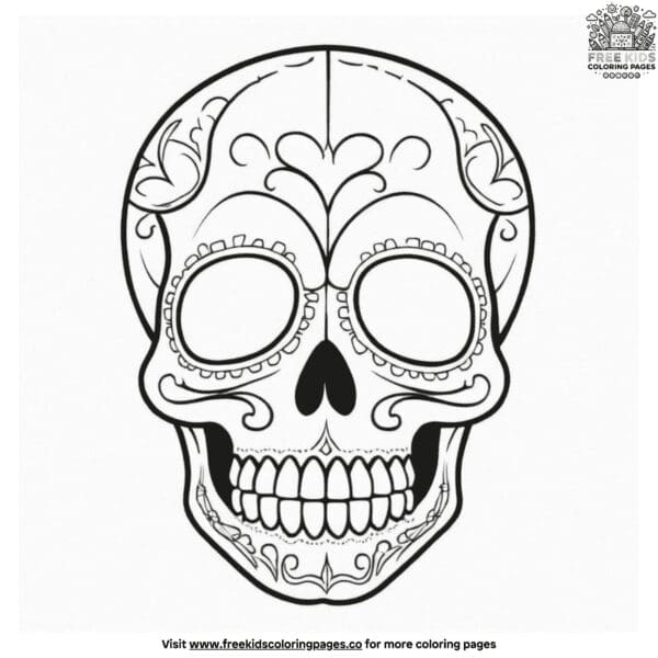 Elaborate skull coloring pages