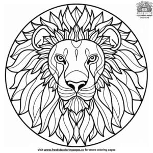 Detailed Mandala Lion Coloring Pages