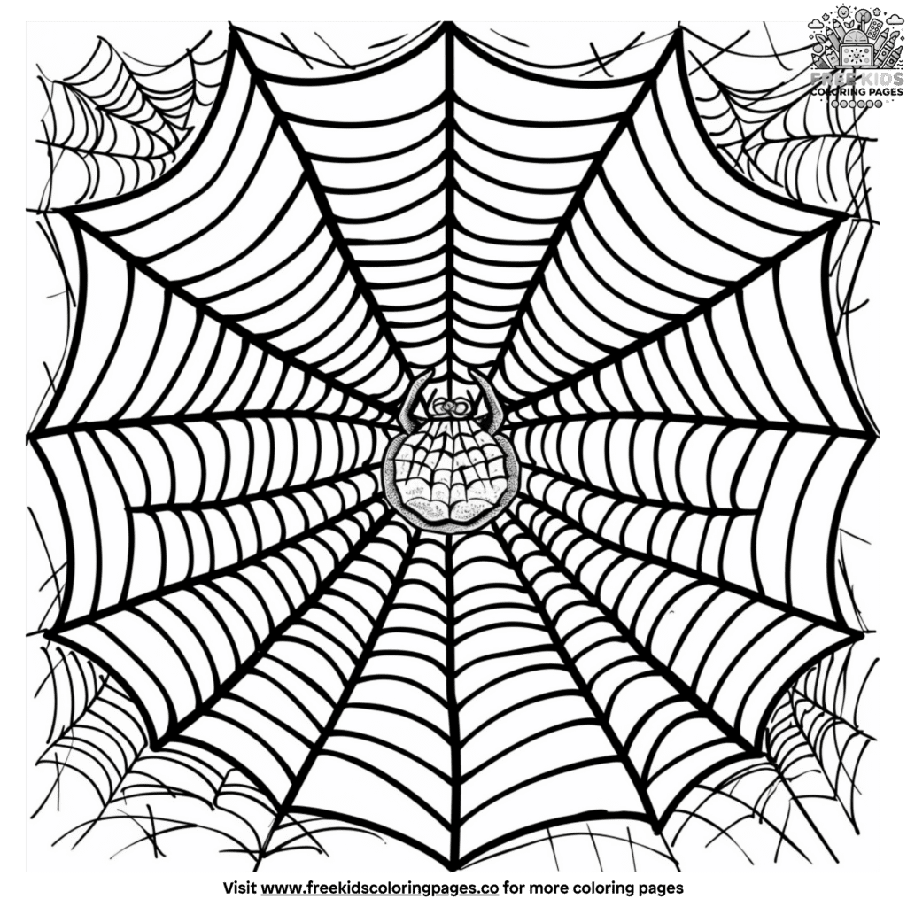 Spider web coloring pages