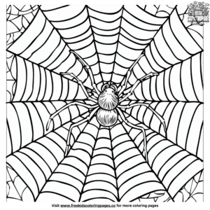 Detailed Spider Web Coloring Pages