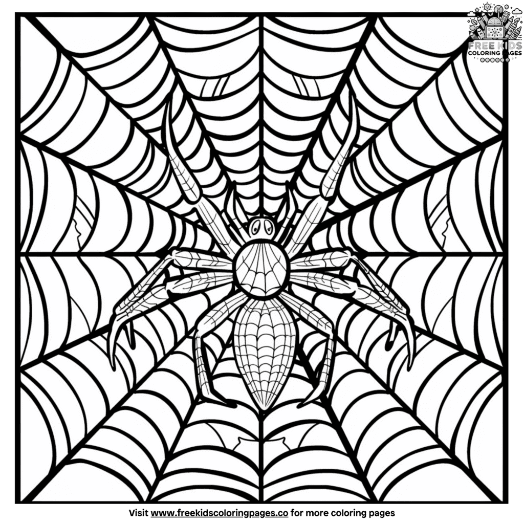 Spider web coloring pages