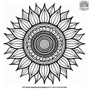 Sunflower Mandala Coloring Pages