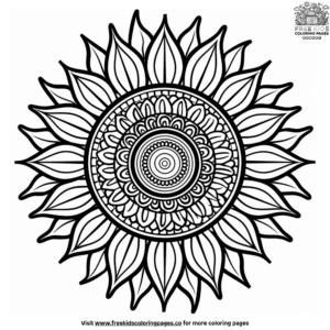 Decorative Sunflower Mandala Coloring Pages