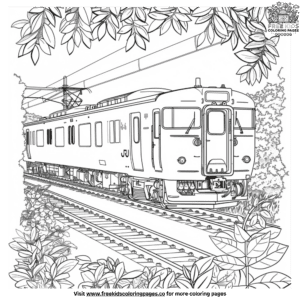 Train In A Forest Coloring Pages