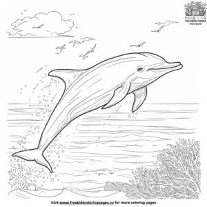 Detailed dolphin coloring pages