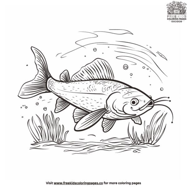 Precise fish coloring pages