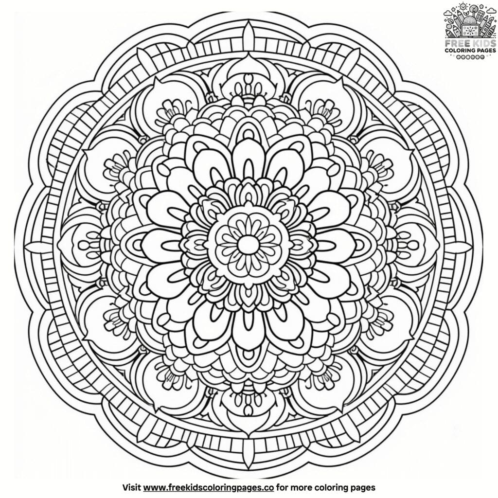 Detailed mandala coloring pages