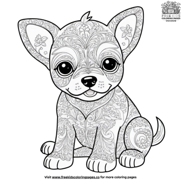 Detailed Puppy Coloring Pages