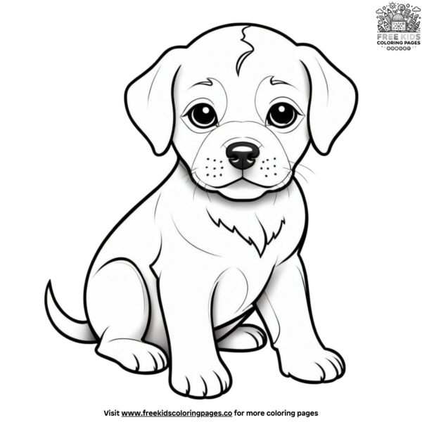 Detailed Puppy Coloring Pages